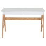 Schreibtisch weiss 120 x 70 cm 2 Schubladen SHESLAY
