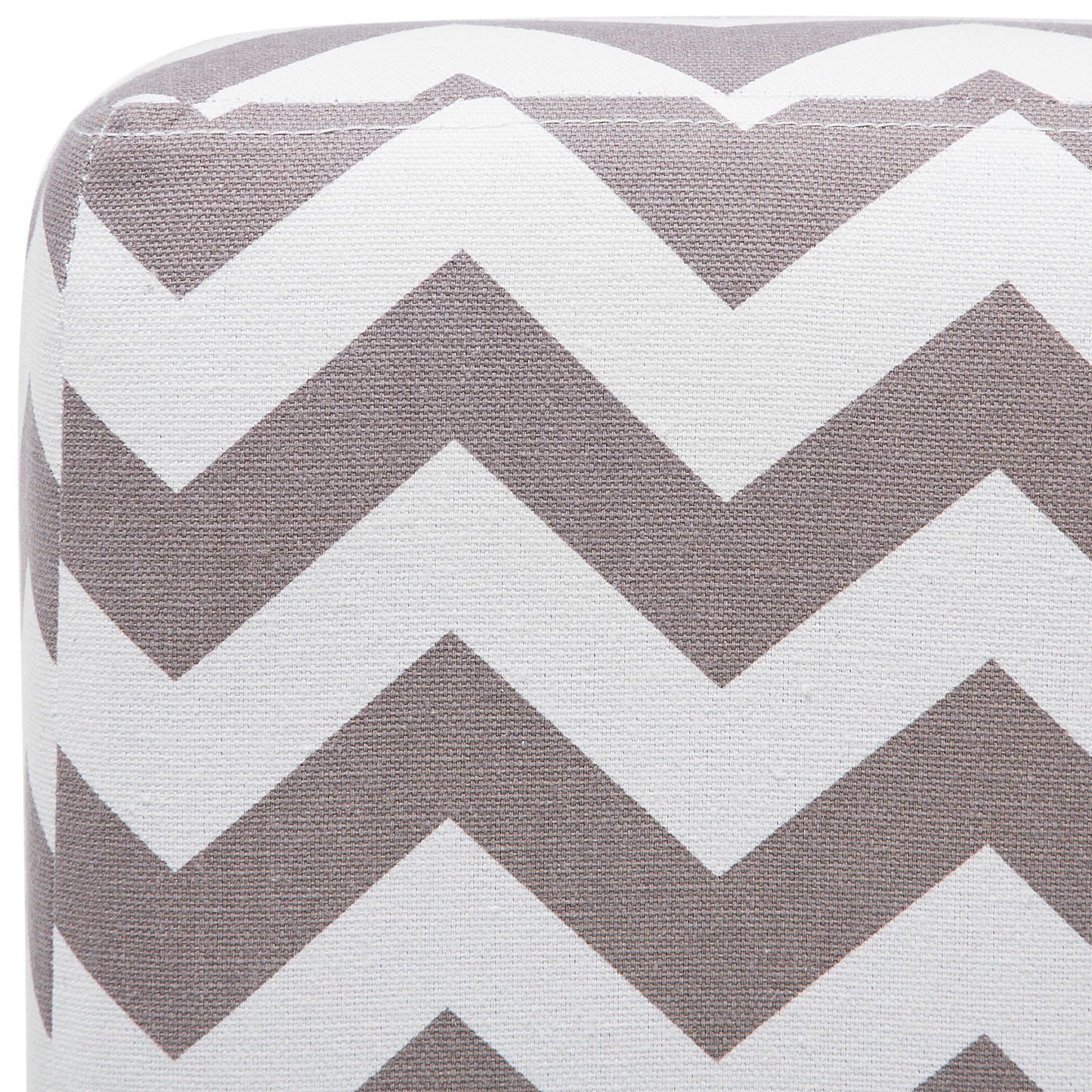 Pouf hellgrau-weiss 37 x 37 x 32 cm Zickzack-Muster KANSAS II