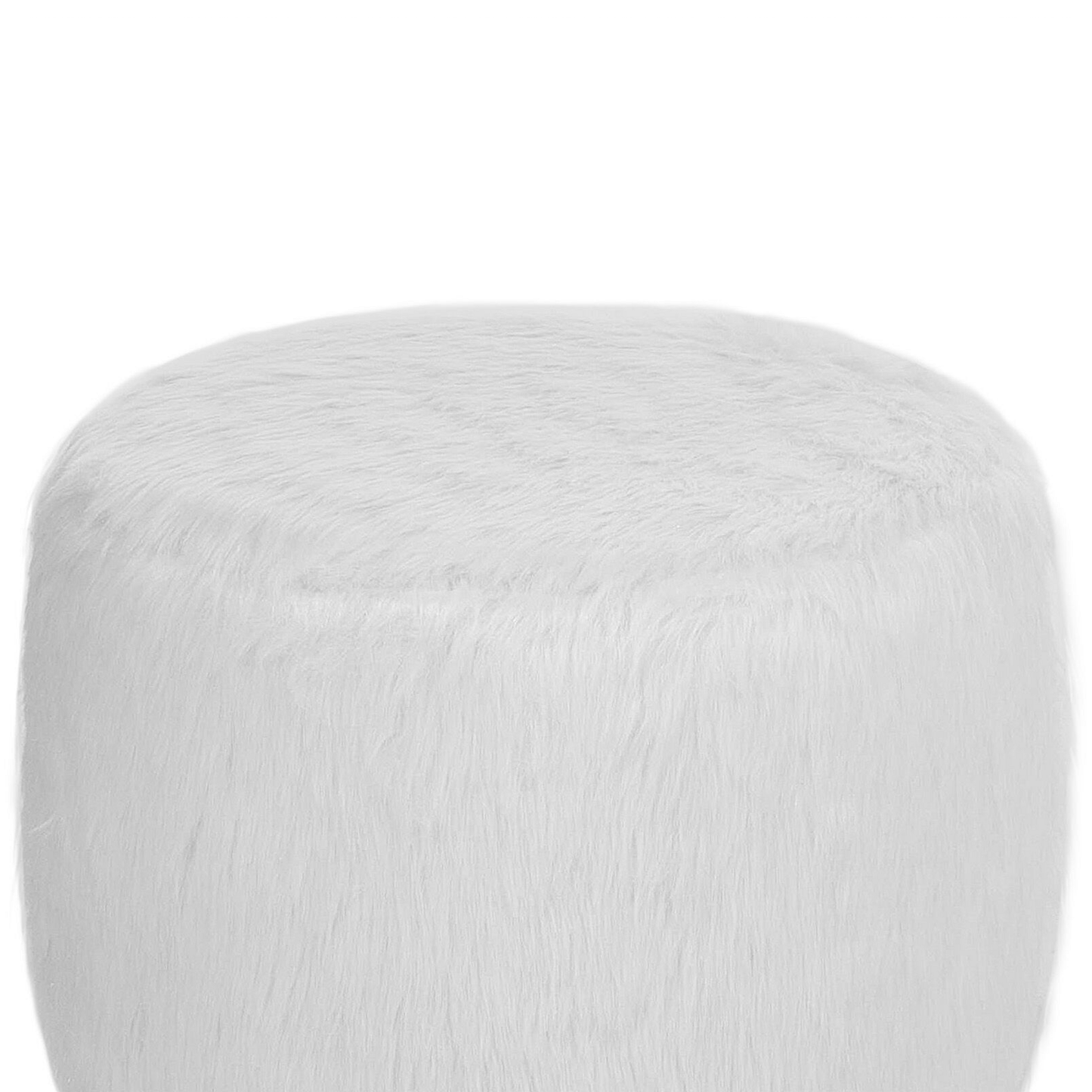 Hocker Felloptik / Gummibaumholz weiss IOWA