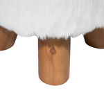 Hocker Felloptik / Gummibaumholz weiss IOWA