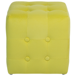 Pouf Samtstoff gelb 30 x 30 cm WISCONSIN