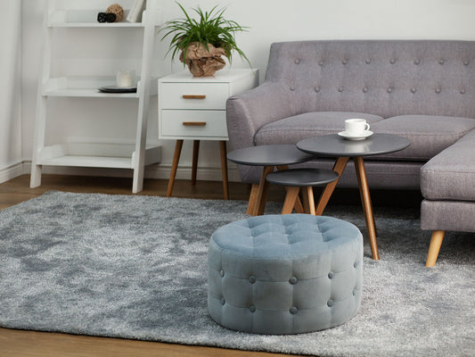 Pouf Samtstoff ⌀ 55 cm grau TAMPA