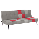 Schlafsofa 3-Sitzer Samtstoff grau Patchwork OLSKER