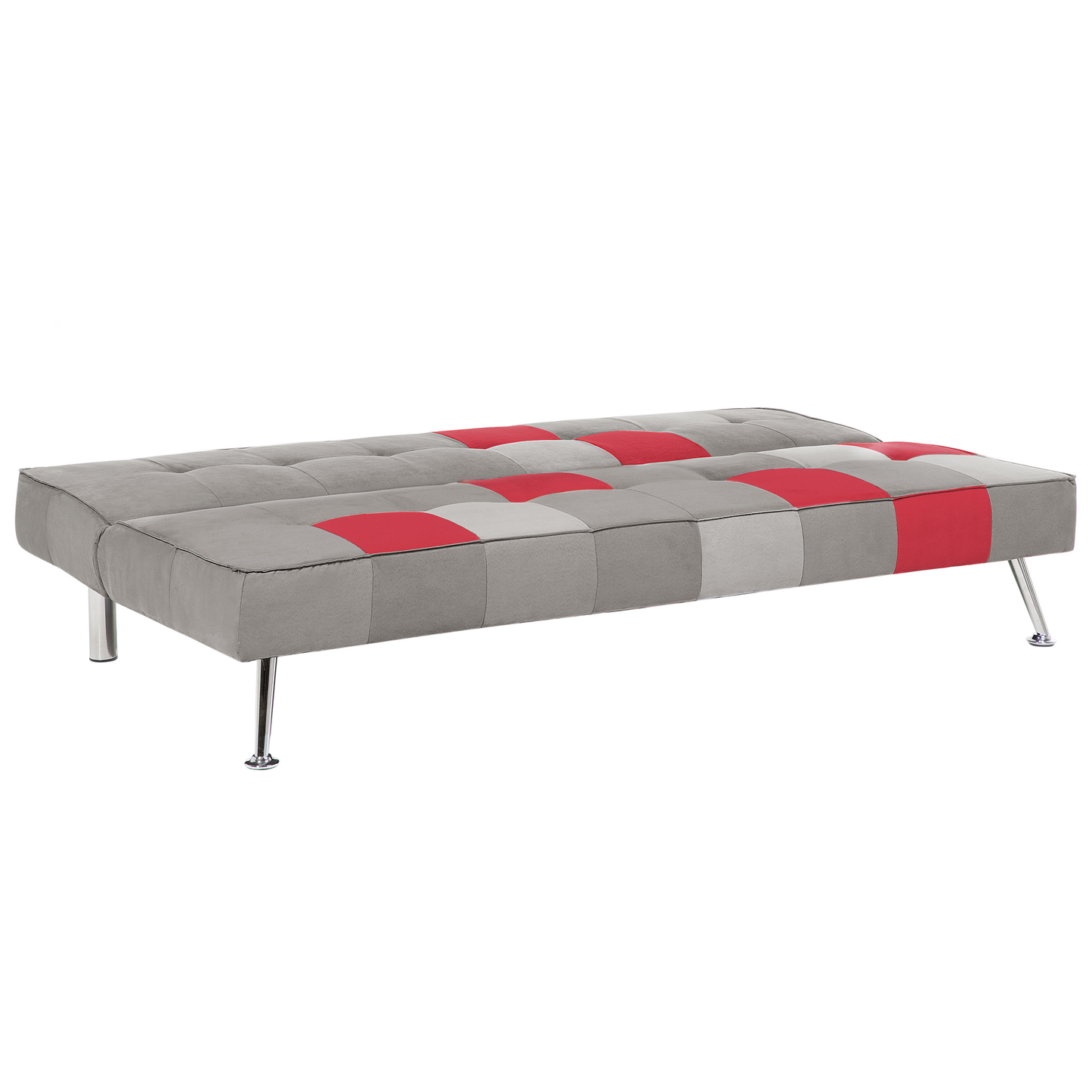 Schlafsofa 3-Sitzer Samtstoff grau Patchwork OLSKER
