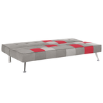 Schlafsofa 3-Sitzer Samtstoff grau Patchwork OLSKER