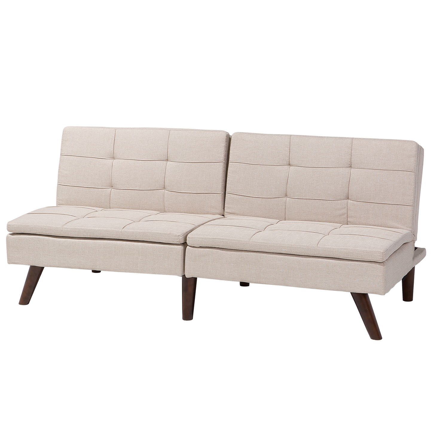 3-Sitzer Schlafsofa beige / dunkelbraun RONNE