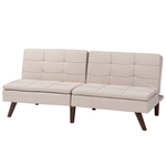 3-Sitzer Schlafsofa beige / dunkelbraun RONNE