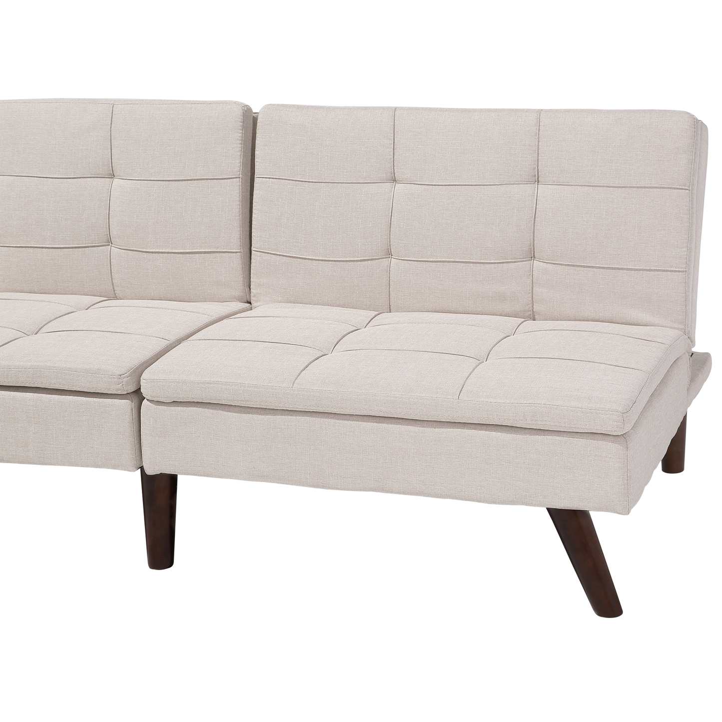 3-Sitzer Schlafsofa beige / dunkelbraun RONNE