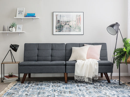 3-Sitzer Schlafsofa grau / dunkelbraun RONNE