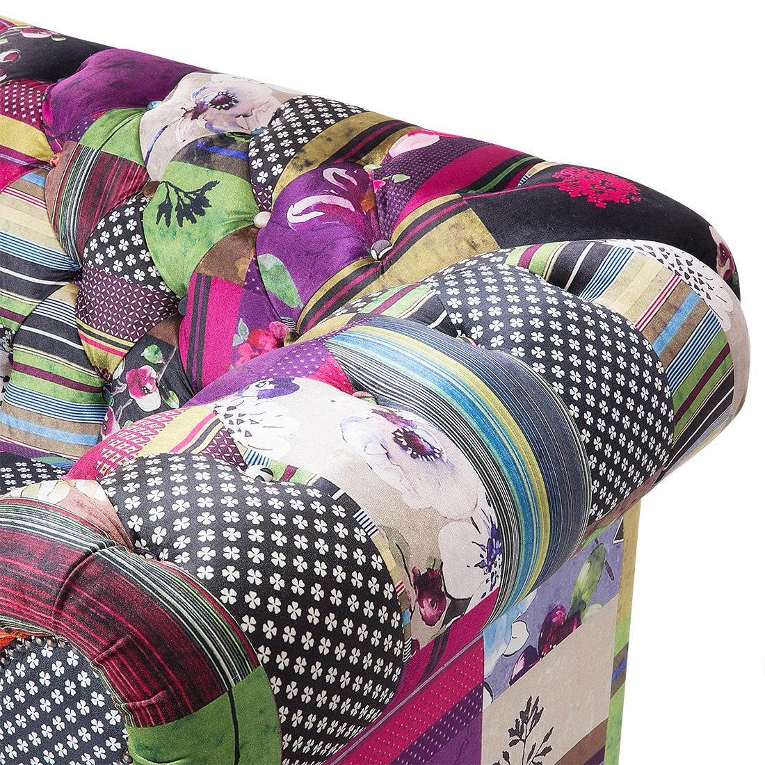 3-Sitzer Sofa violett Patchwork CHESTERFIELD