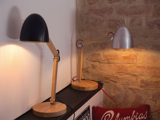 Schreibtischlampe silber 62 cm rund VELEKA