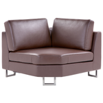 6-Sitzer Ecksofa Leder braun rechtsseitig STOCKHOLM