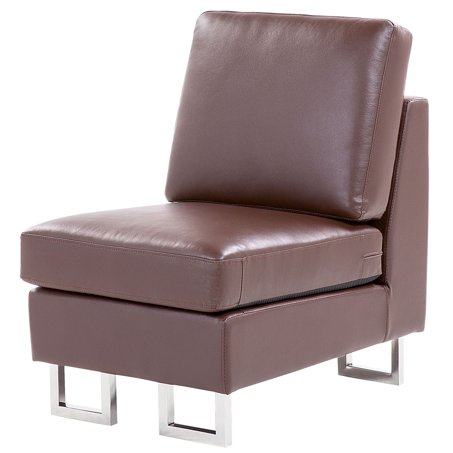 6-Sitzer Ecksofa Leder braun rechtsseitig STOCKHOLM