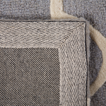 Teppich Wolle grau 160 x 230 cm marokkanisches Muster Kurzflor SILVAN
