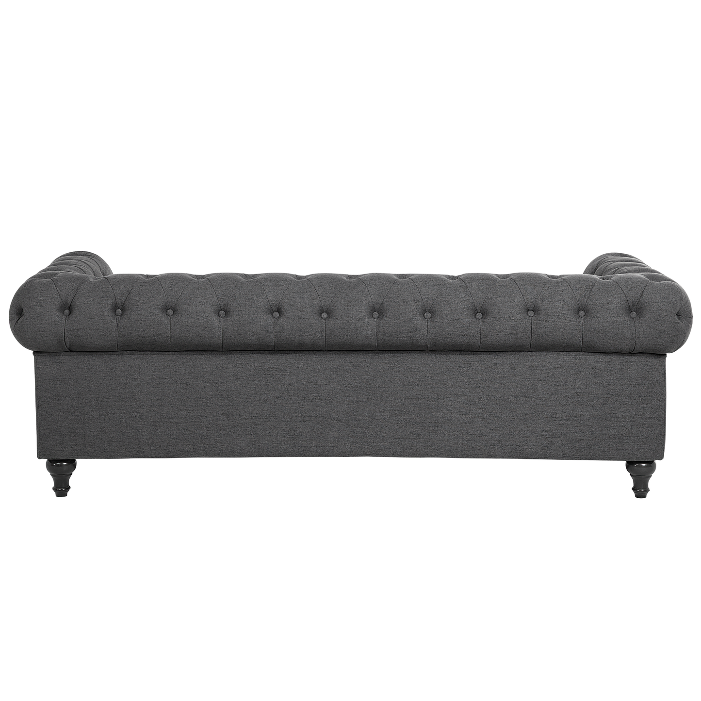 3-Sitzer Sofa grau / dunkelbraun CHESTERFIELD