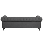3-Sitzer Sofa grau / dunkelbraun CHESTERFIELD