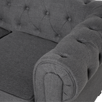 3-Sitzer Sofa grau / dunkelbraun CHESTERFIELD