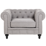 Sessel CHESTERFIELD Stoff Hellgrau