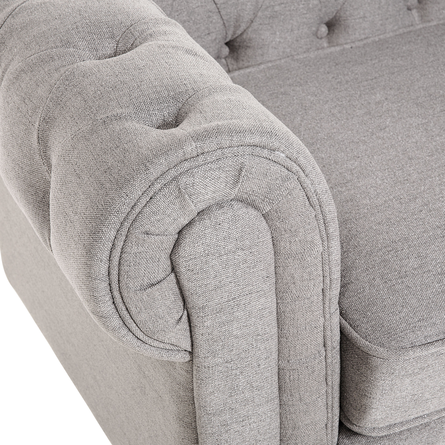 Sessel CHESTERFIELD Stoff Hellgrau