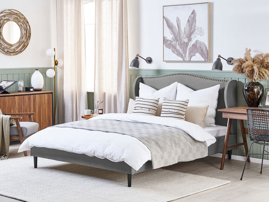 Bett mit Lattenrost Stoff COLMAR 180 x 200 cm Grau