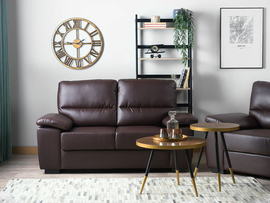 2-Sitzer Sofa Kunstleder dunkelbraun VOGAR