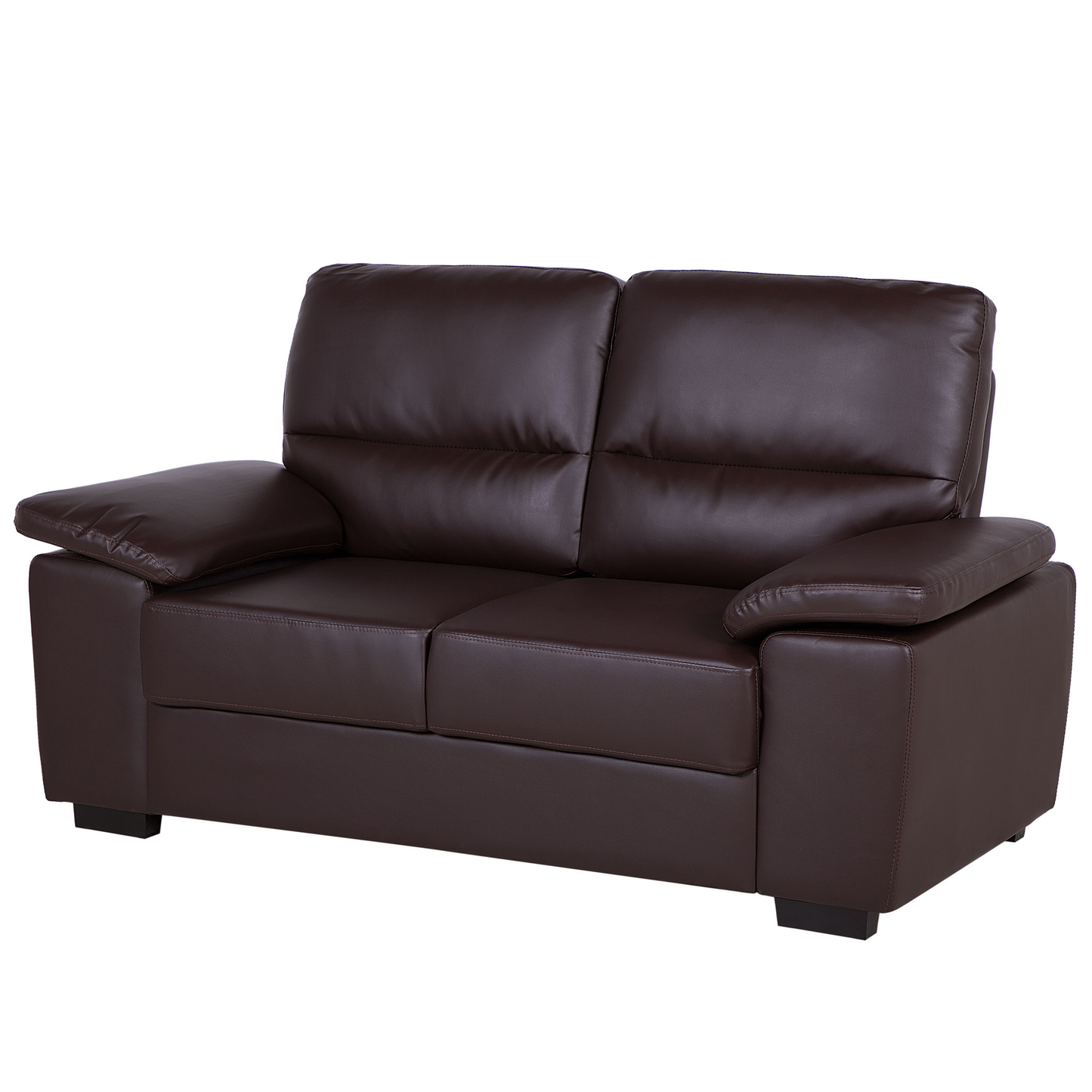2-Sitzer Sofa Kunstleder dunkelbraun VOGAR