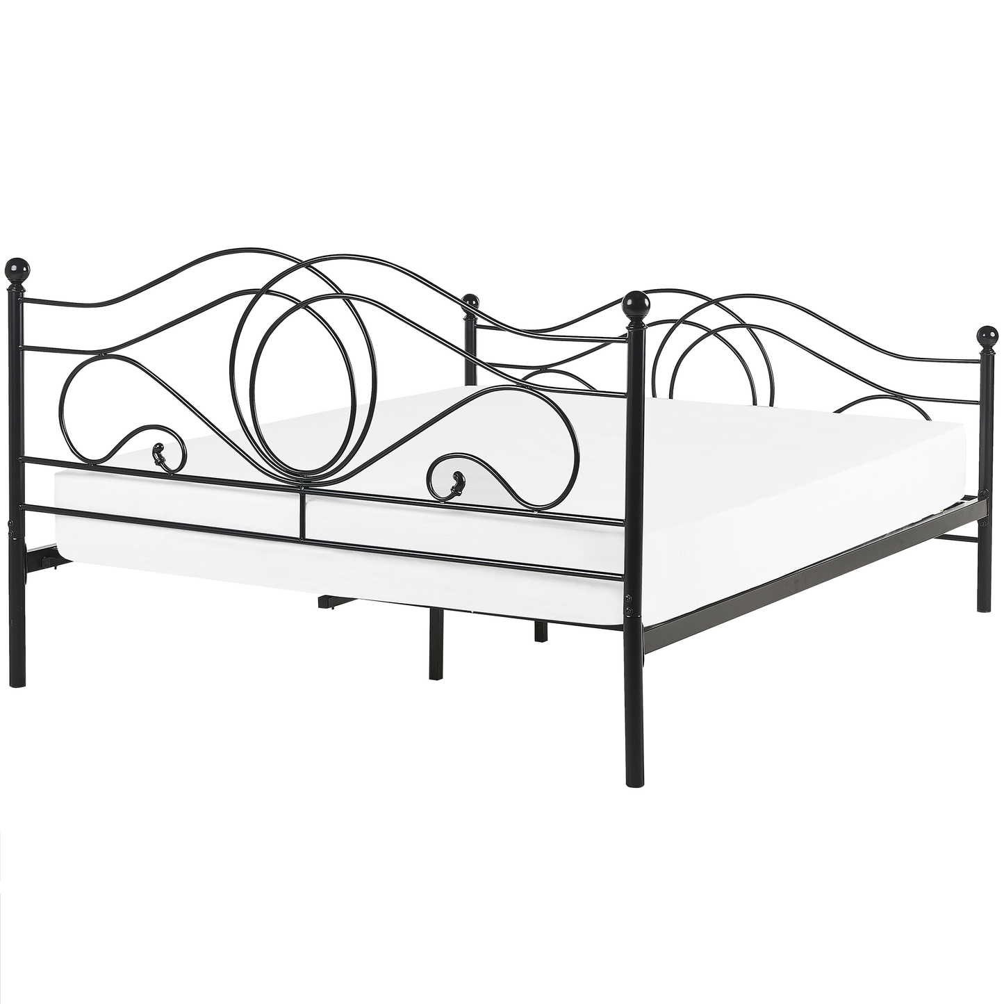 Bett mit Lattenrost Metall LYRA 160 x 200 cm Schwarz