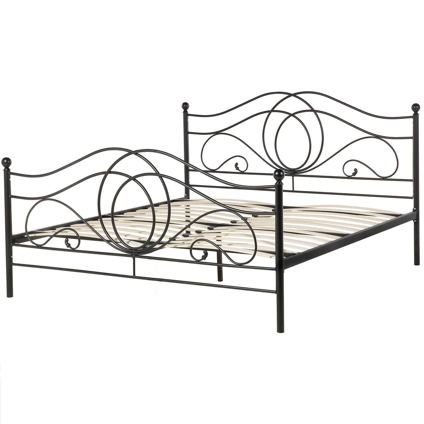 Bett mit Lattenrost Metall LYRA 160 x 200 cm Schwarz