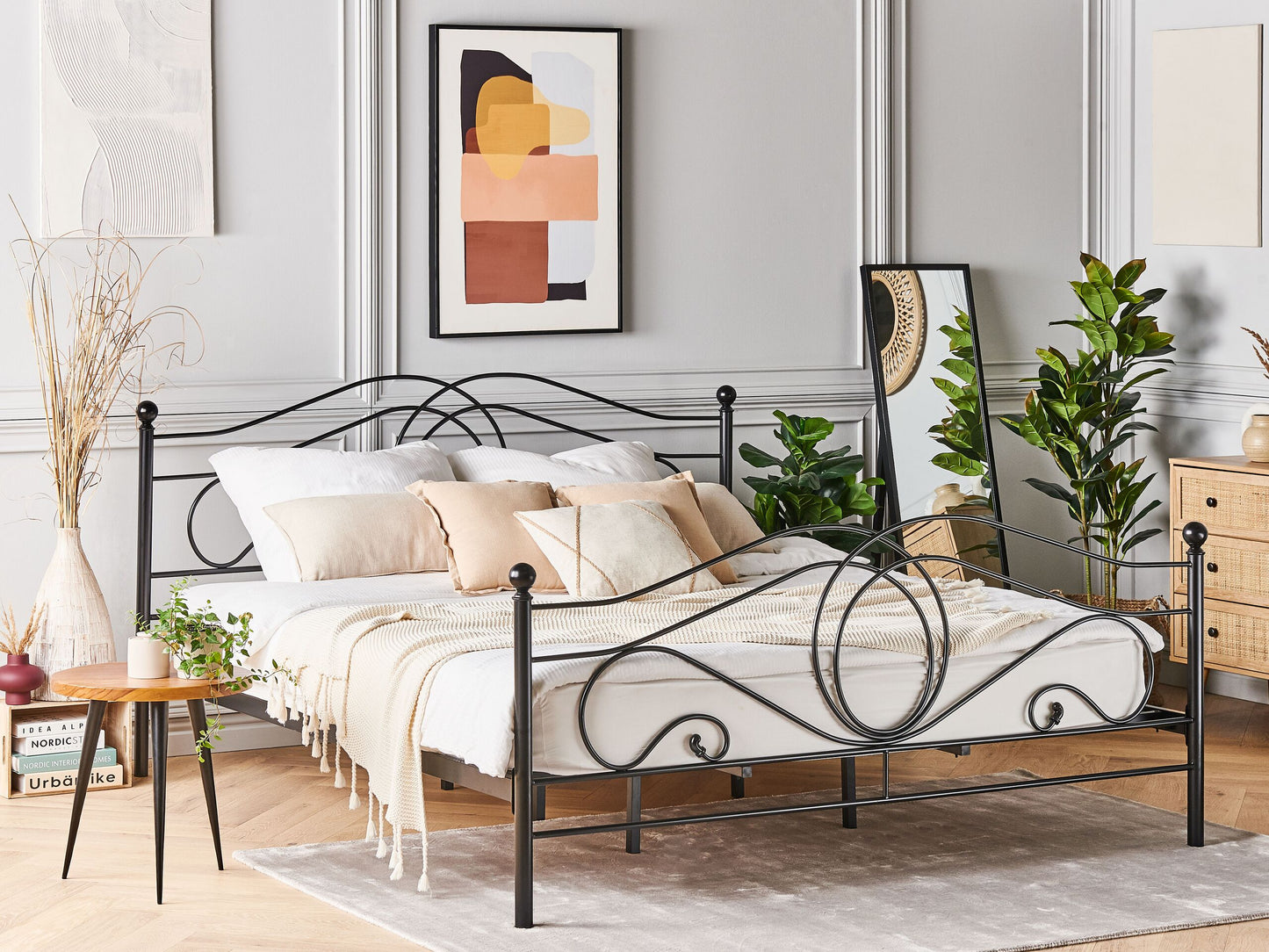 Bett mit Lattenrost Metall LYRA 180 x 200 cm Schwarz