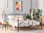 Bett mit Lattenrost Metall LYRA 180 x 200 cm Schwarz