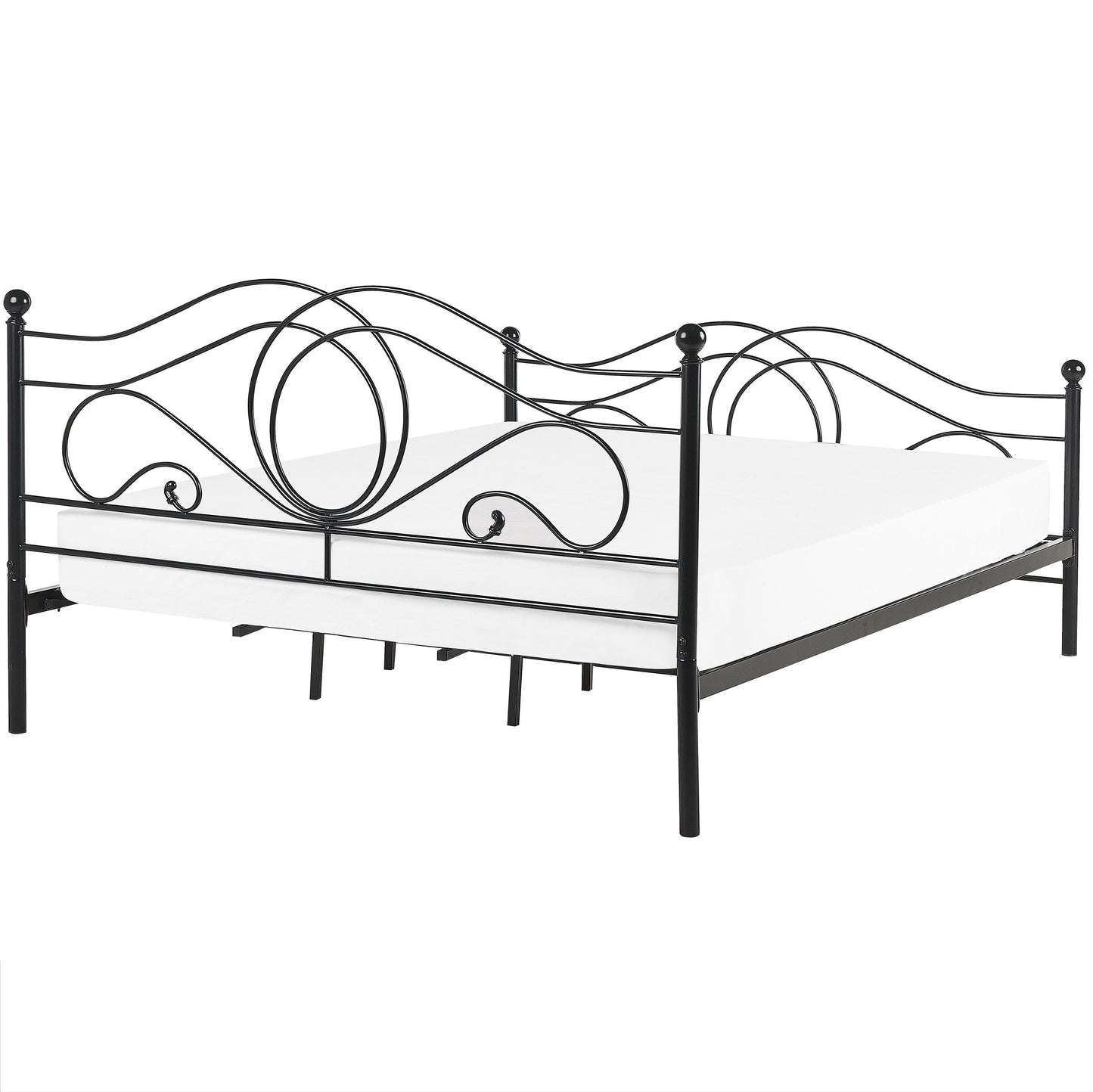 Bett mit Lattenrost Metall LYRA 180 x 200 cm Schwarz