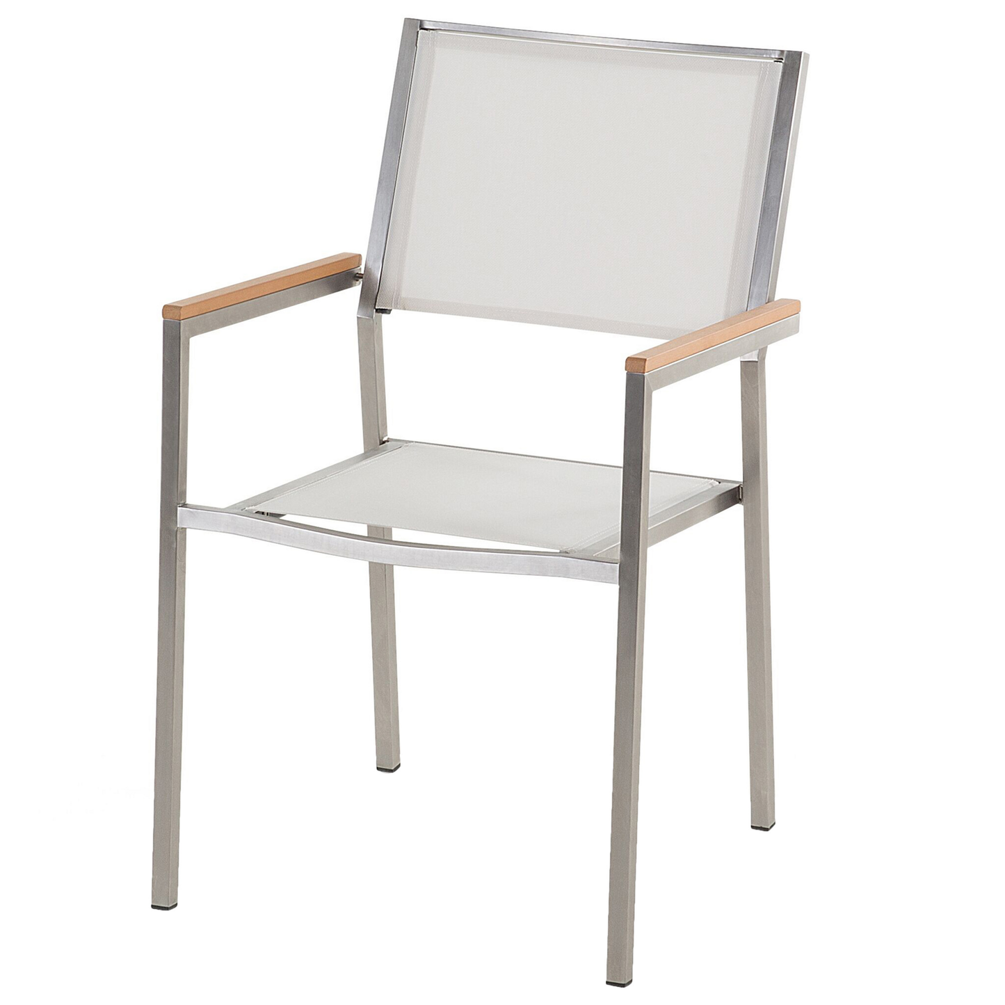 Gartenmöbel Set 6-Sitzer GROSSETO Sicherheitsglas Schwarz / Weiss