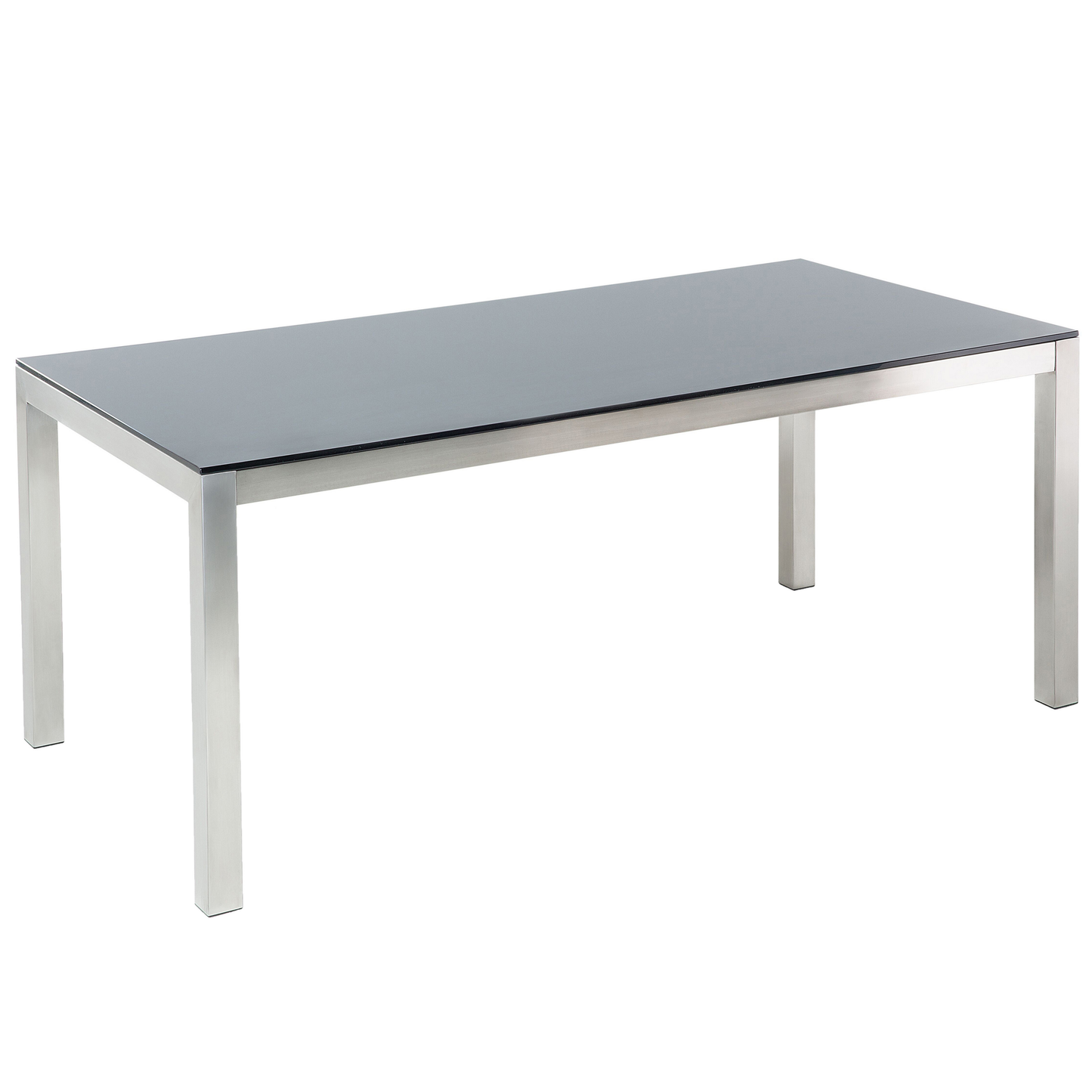 Gartenmöbel Set 6-Sitzer GROSSETO Sicherheitsglas Schwarz / Beige