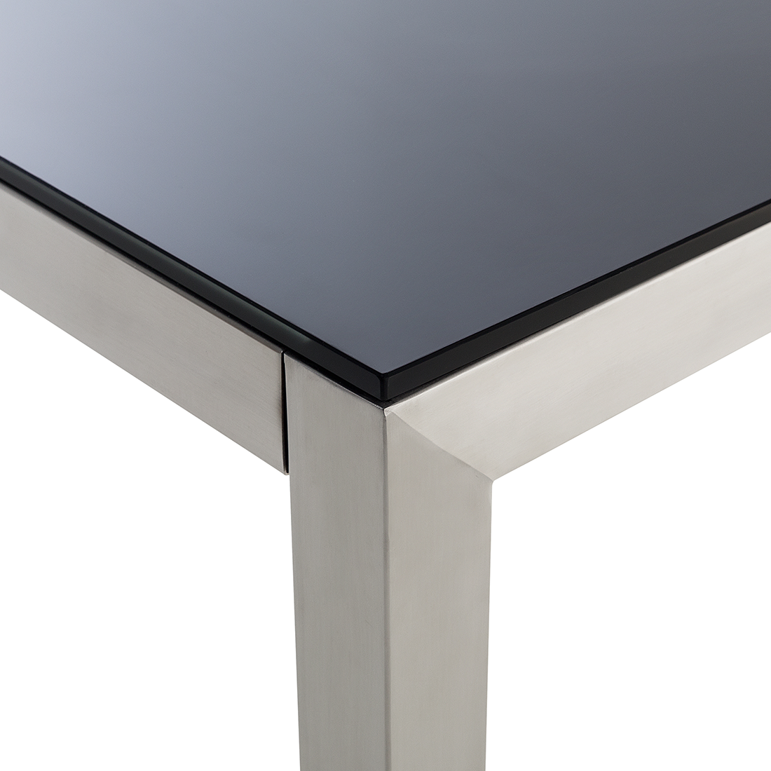 Gartenmöbel Set 6-Sitzer GROSSETO Sicherheitsglas Schwarz / Beige