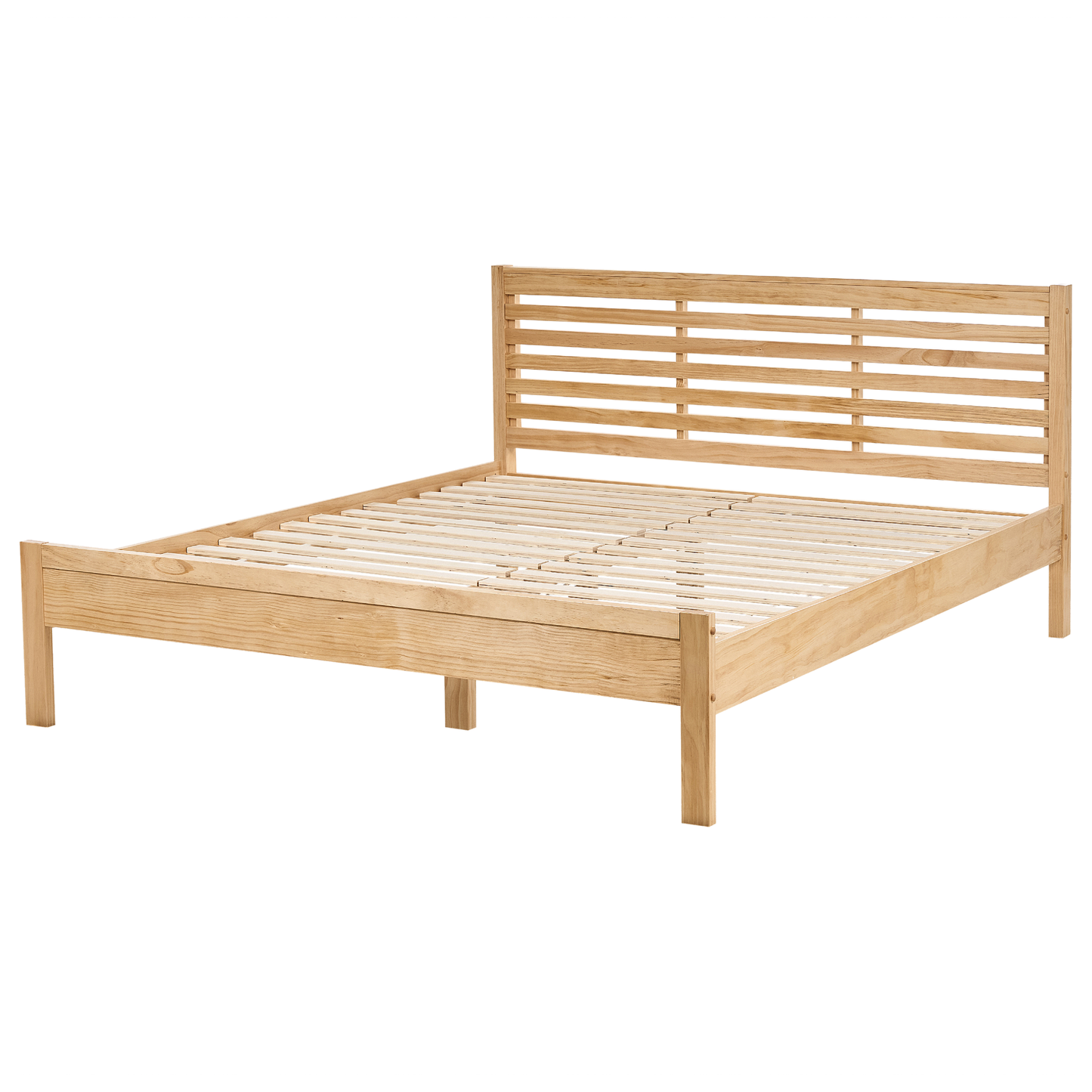Bett mit Lattenrost Kiefernholz CARNAC 160 x 200 cm Hellbraun