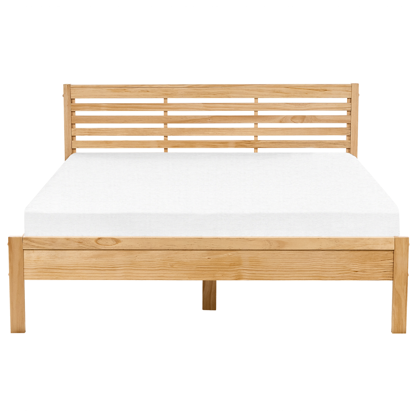 Bett mit Lattenrost Kiefernholz CARNAC 160 x 200 cm Hellbraun