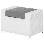 Lounge Set mit Tisch und Ottomane 6-Sitzer ROMA Polyrattan Weiss