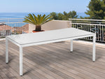 Gartentisch ITALY 220 cm 100 cm Glas Weiss