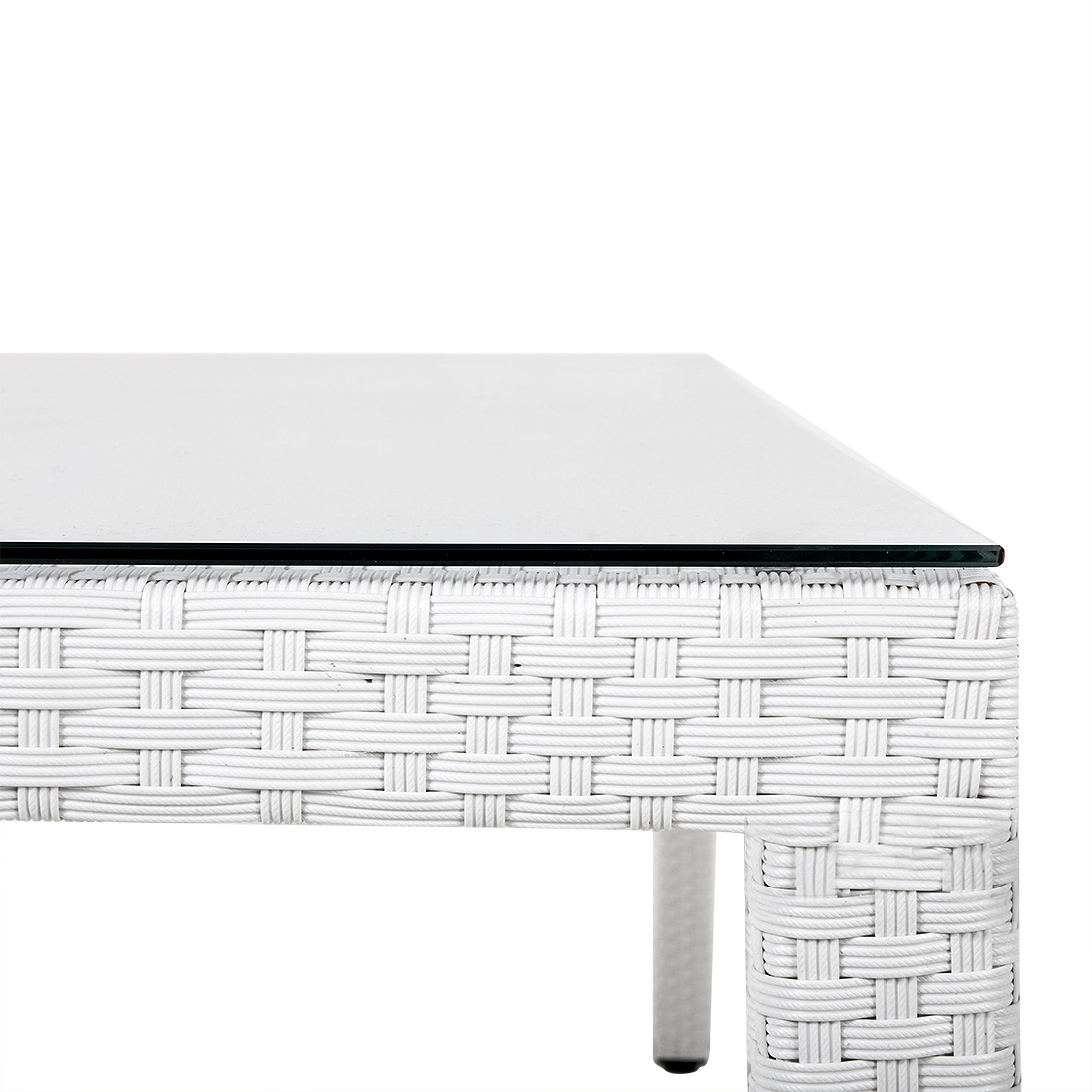 Gartentisch ITALY 220 cm 100 cm Glas Weiss