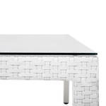 Gartentisch ITALY 220 cm 100 cm Glas Weiss