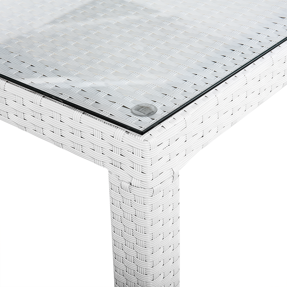 Gartentisch ITALY 220 cm 100 cm Glas Weiss