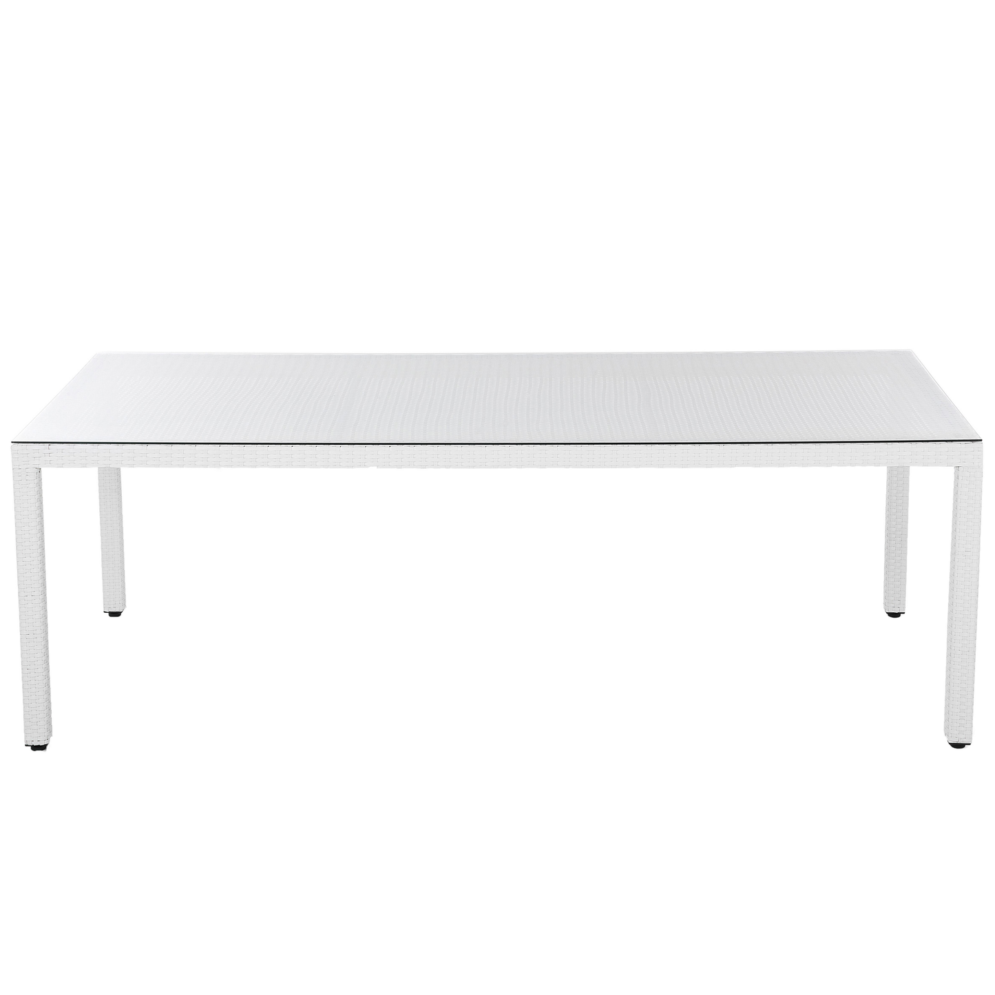 Gartentisch ITALY 220 cm 100 cm Glas Weiss