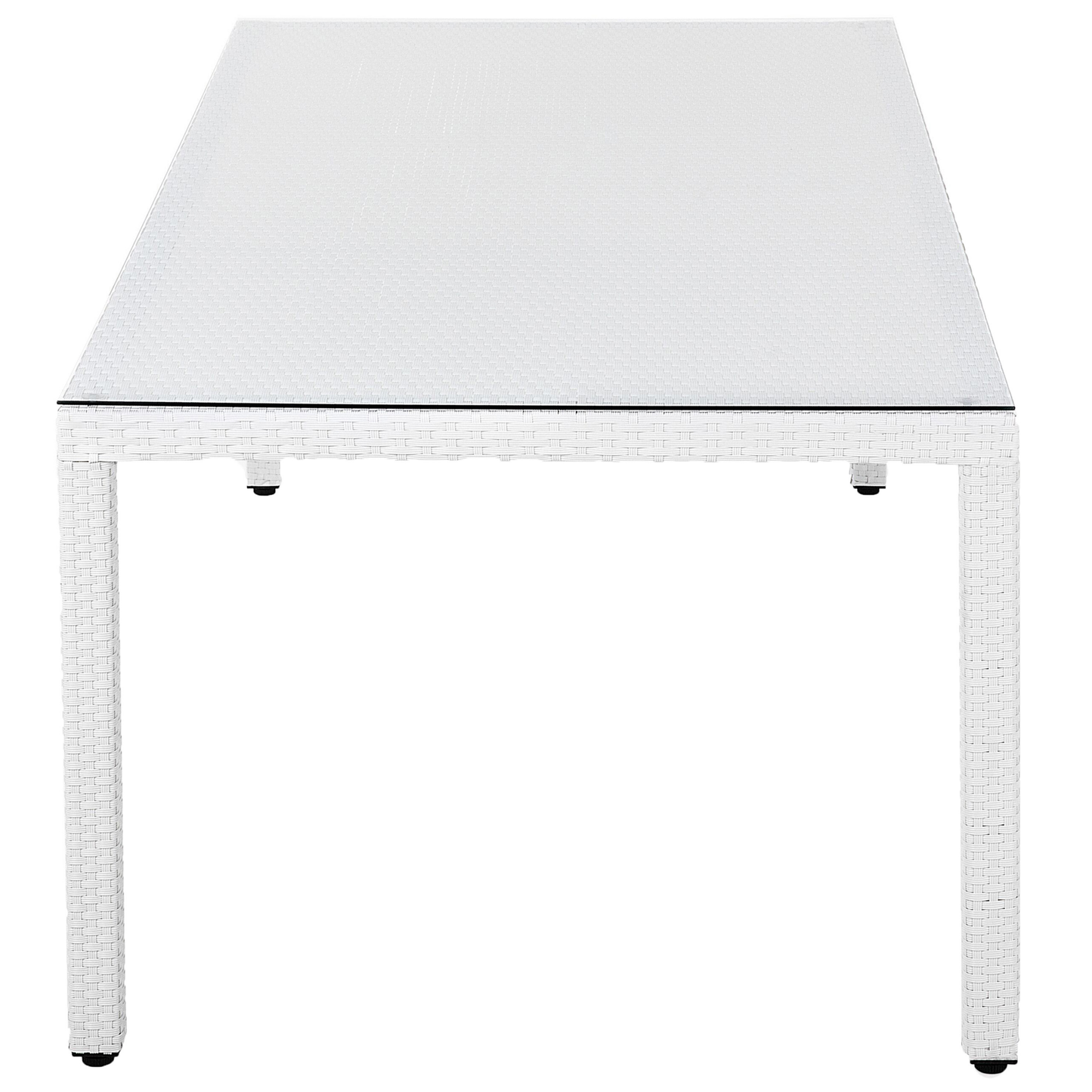 Gartentisch ITALY 220 cm 100 cm Glas Weiss