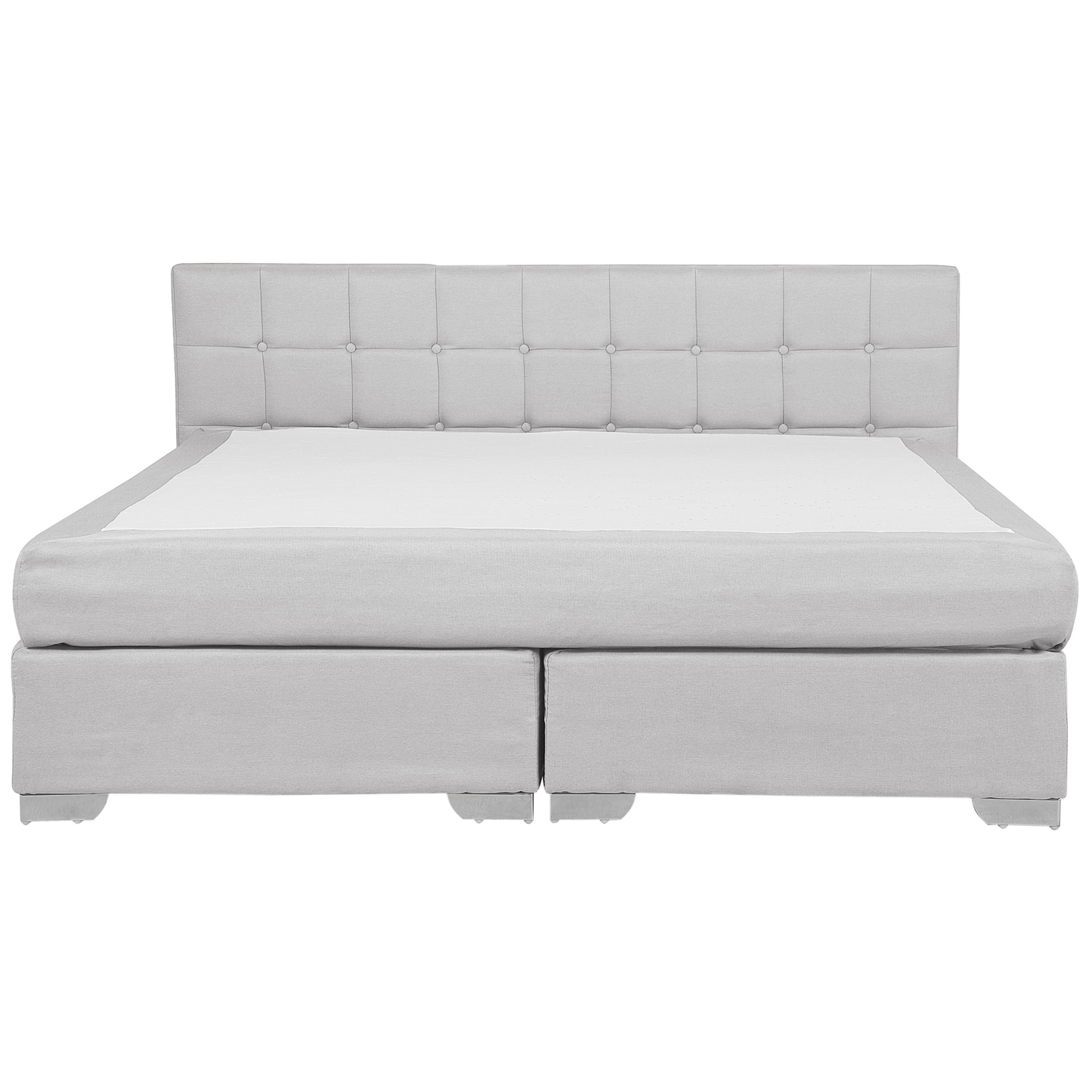 Boxspringbett Stoff ADMIRAL 180 x 200 cm Hellgrau