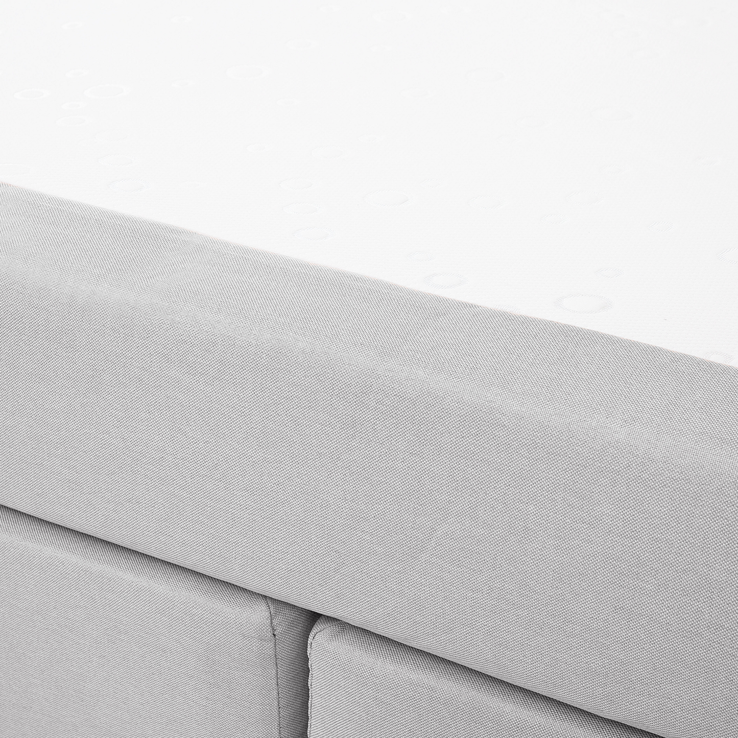 Boxspringbett Stoff ADMIRAL 180 x 200 cm Hellgrau