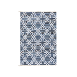 Teppich Baumwolle blau 140 x 200 cm marokkanisches Muster Kurzflor ADIYAMAN