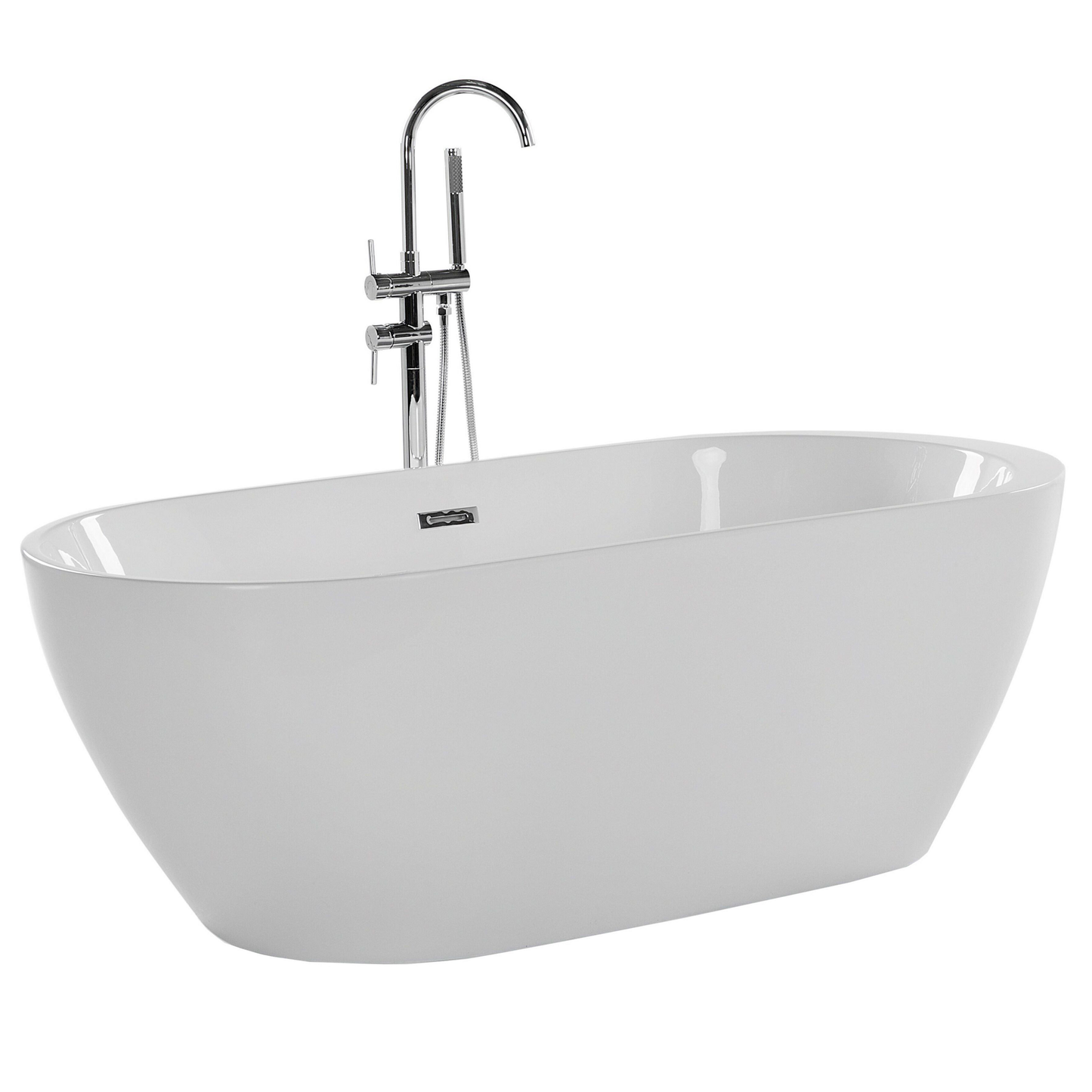 Badewanne freistehend weiss oval 170 x 80 cm NEVIS