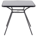 Outdoor Bistrotisch LIVO 80 cm 80 cm Glas Schwarz