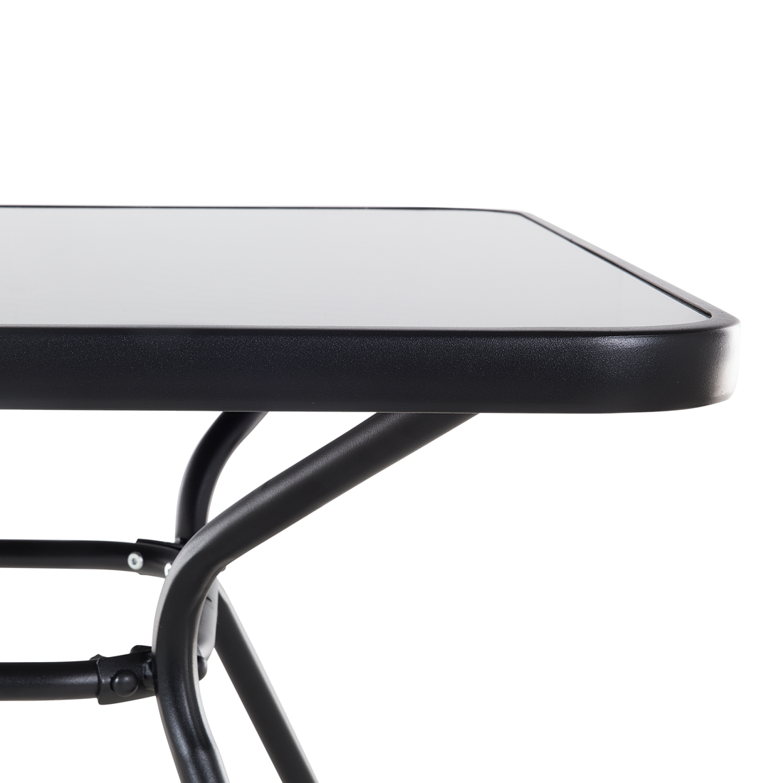 Gartentisch LIVO 140 cm 80 cm Glas Schwarz