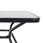 Gartentisch LIVO 140 cm 80 cm Glas Schwarz